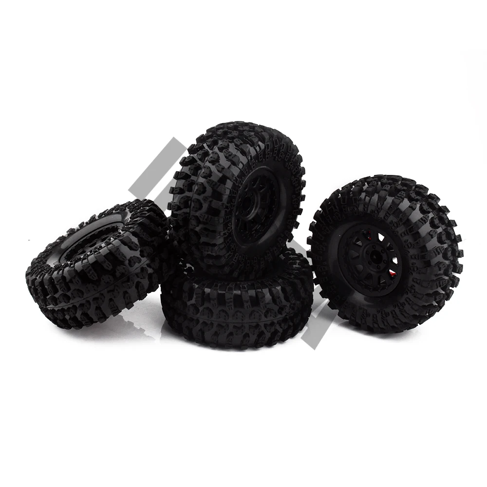 4 шт. 2 дюйма резиновые шины и пластиковый обод Beadlock для 1:10 RC Rock Crawler Axial SCX10 RR10 Wraith Yeti