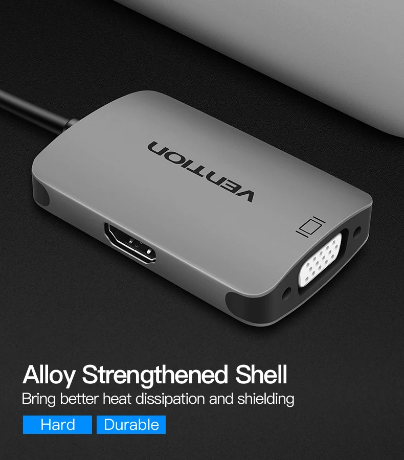 Vention USB C к HDMI 4K 30 Гц VGA 1080P 60 Гц мужской тип-c к HDMI VGA конвертер для MacBook Pro Chromebook Pixel металлический корпус