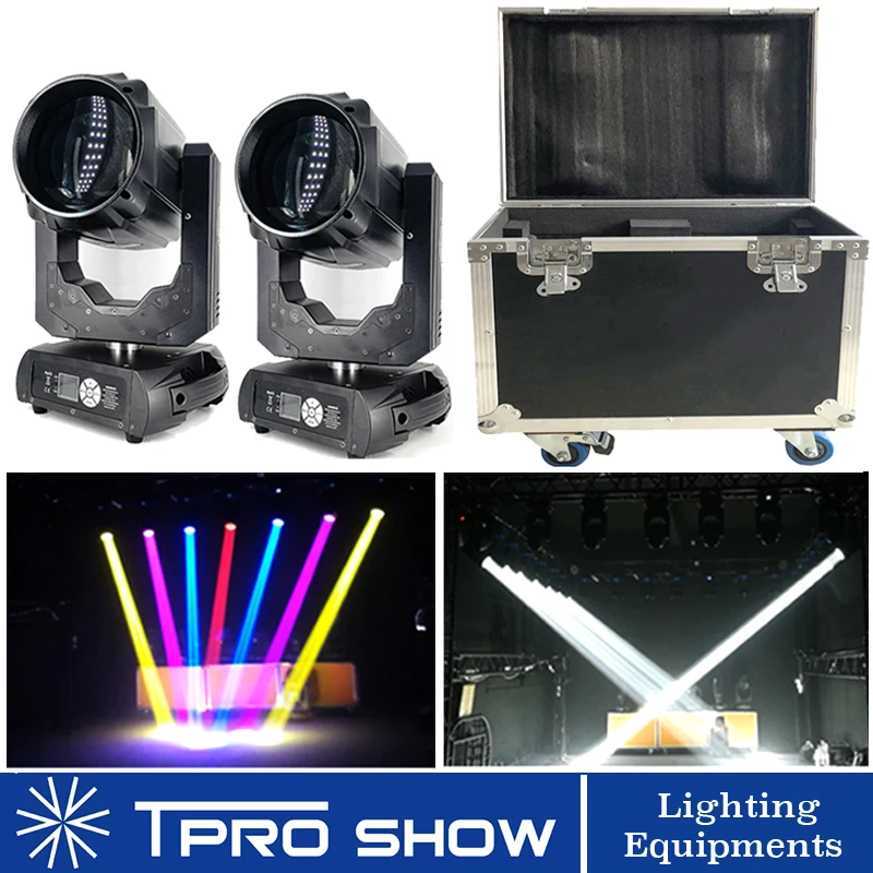 

2Pcs 260W Moving Head Lyre Beam Dmx Professional Gobo Prism Zoom Sharpy Movinghead DJ Stage Club Lighting 2in1 Flight Case Opt.