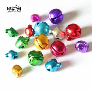 

Aluminium Christmas Bell 6/8/10mm Mix Color Mixed Collar Bell Charm Pendants for DIY Jewelry Making 511