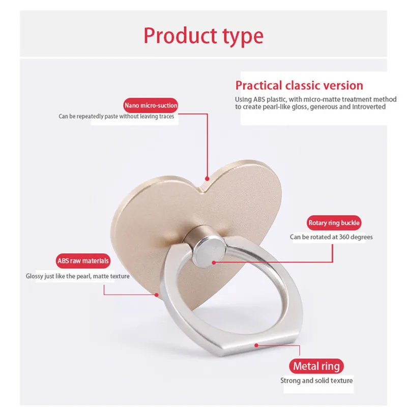 360 Degree Cute Heart Shaped Mobile Phone Finger Ring Smartphone Stand Holder For iPhone 7 iPad2 Samsung S8 MI5 all Smart Phones 360 Degree Cute Heart Shaped Mobile Phone Finger Ring Smartphone Stand Holder For iPhone 7 iPad2 Samsung S8 MI5 all Smart Phones