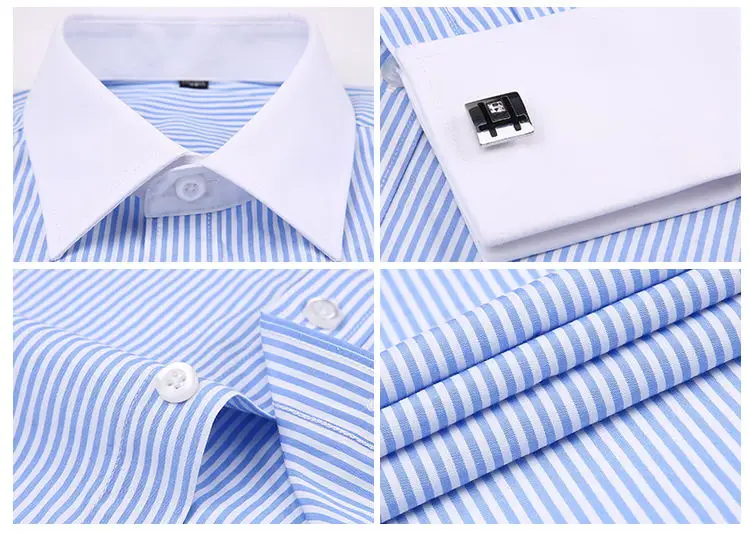 BIANYILONG Мужская французская запонка links рубашка Новая повседневная мужская брендовая приталенная французская запонка одежда мужская рубашка