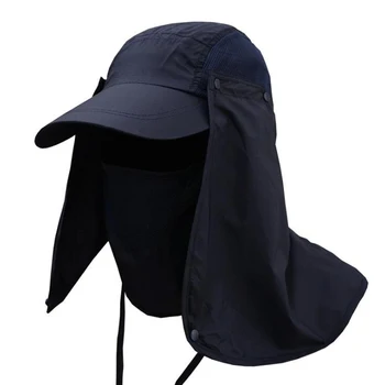 

2020 New Men Outdoor Fisherman Hat Professional Summer Sun Hats Protection Cap Women Neck Face Sunscreen Flap Hat Sun Mask Cap