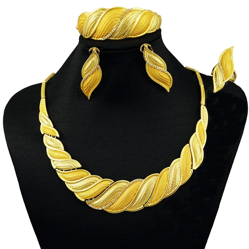 dubai gold necklace african jewelry sets fashion jewelry costume ...