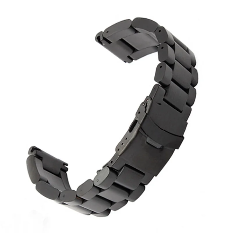 Fashion Solid Stainless Steel Band Luxury Mens Wrist Watch Strap Adjustable Replacement Tool High Quality 222426mm Watch Bands (15)