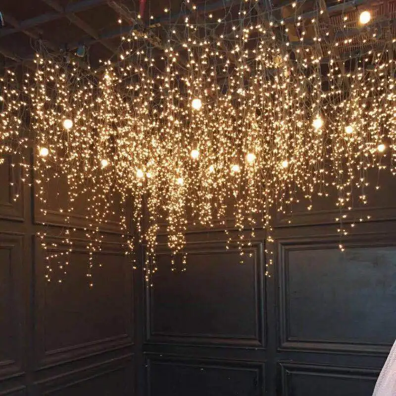 Jsex Levou Cortina Sincelo Seqüência de Luz Luzes de Iluminação do Feriado de Natal Negócio Faily Guirlanda 220v Interior ao ar Livre Casa Decoração 4 luzes iluminação do feriado negócio de natal