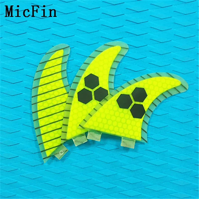 Micfin quillas surf вафельная fcs плавники стекловолокна досок для серфинга плавники три ребра размер M-G5