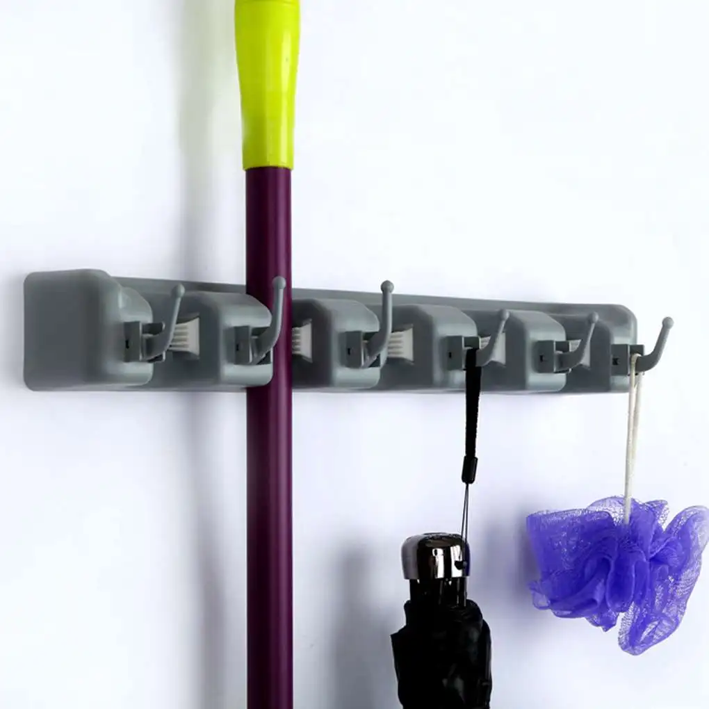 

High Quality Mutil-functional Strongest Grippers Mop Broom Holders Moop Hook with 5/4/3 Ball Slots for Home Office Garden Tools