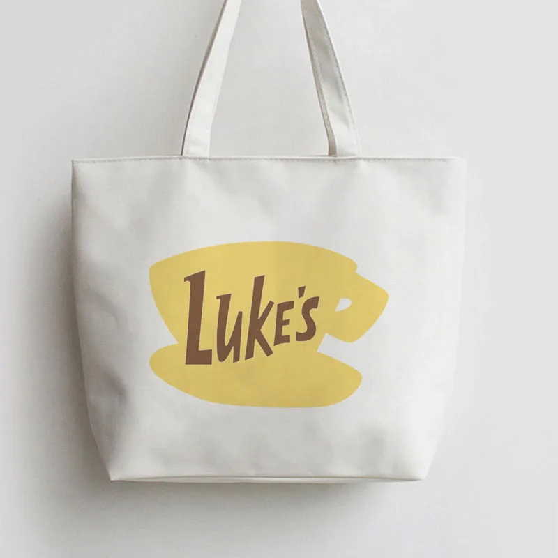 

Gilmore Girls Luke's Diner .Lorelai Rory. Canvas Shopping bag Cartoon Tote bags Reusable Shopper Bag ,Grocery Bag AN087