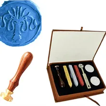 Кальмар Осьминог Пользовательские изображение логотипа Свадебные Воск печать штамп Щупы для мангала Box Set Комплект Винтаж