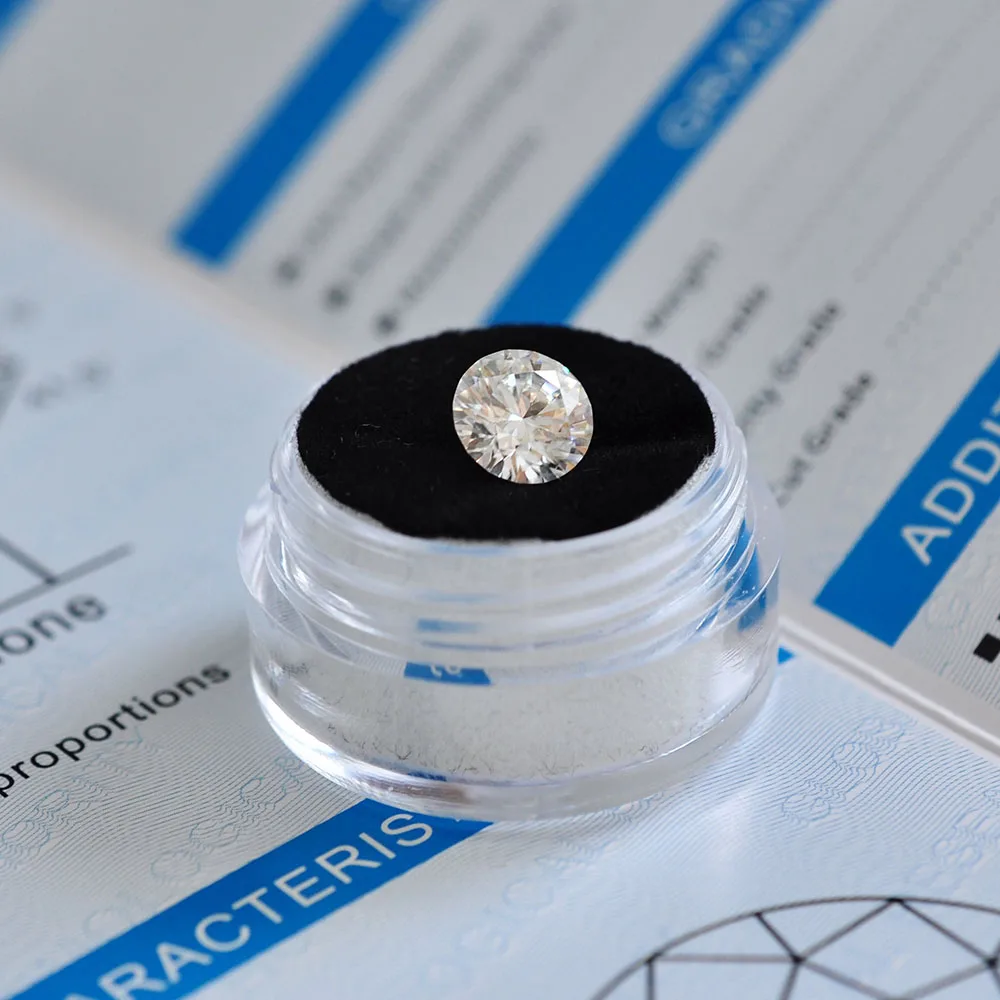 Loose Moissanite 1.0ct Carat 6.5mm GH Color Round Brilliant Cut VVS1 ring bracelet jewelry DIY material Lab diamond