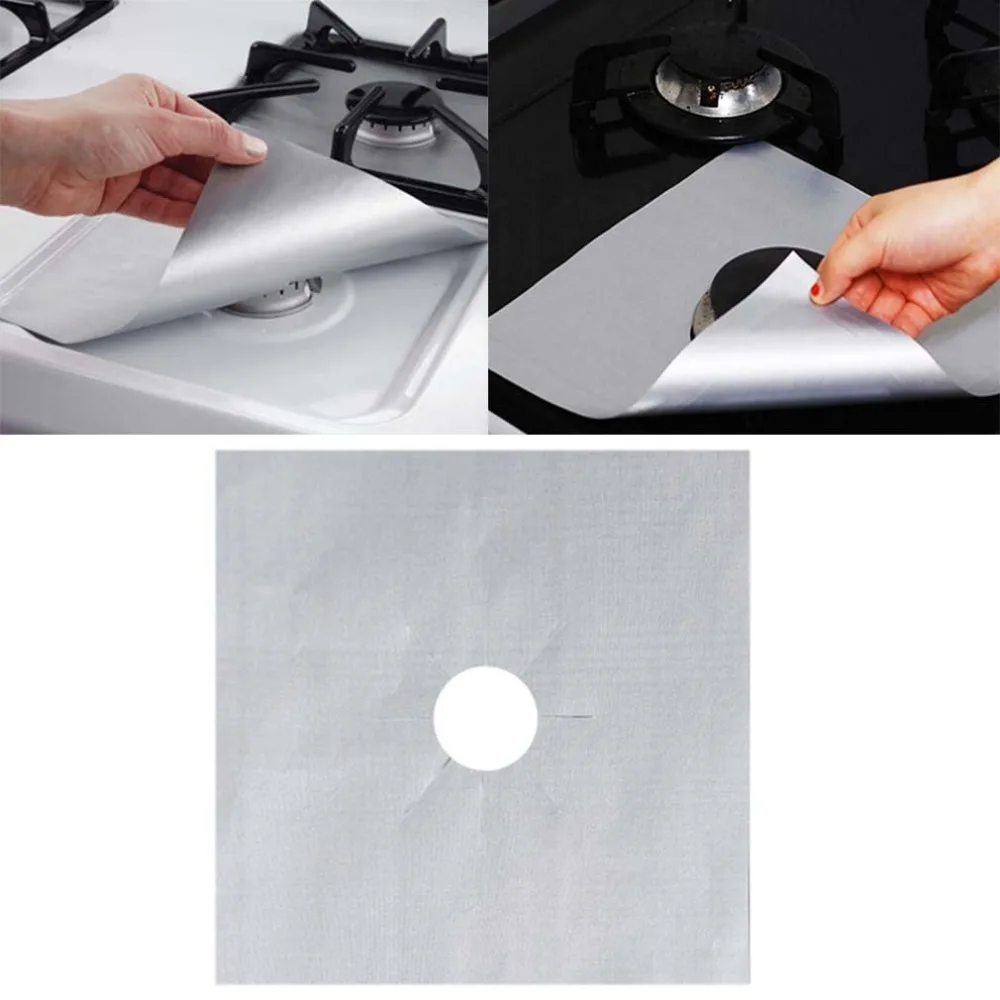 Gas Hob Oil Protector Liner Non-Stick Sheet Reusable Stove Clean Mat Pad Furnace Surface Protection Pads Kitchen Tools