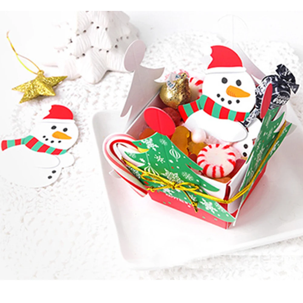 50pcs Christmas Card Decor 3D Santa Snowman Penguin Lollipop Shaped Xmas Paper Decoration Cake Candy Home Party 2022 NEW 3 | Дом и сад