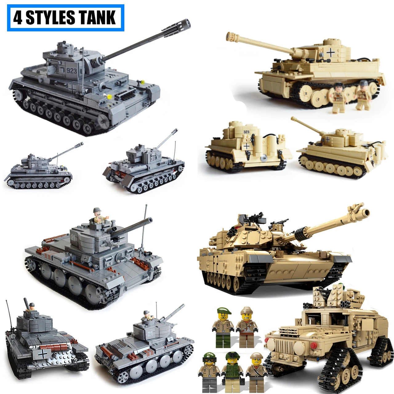 

KAZI Heavy Tank Weapon Germany wars Tank fit legoings Military figures technic solider city Building Blocks bricks Toys gift kid