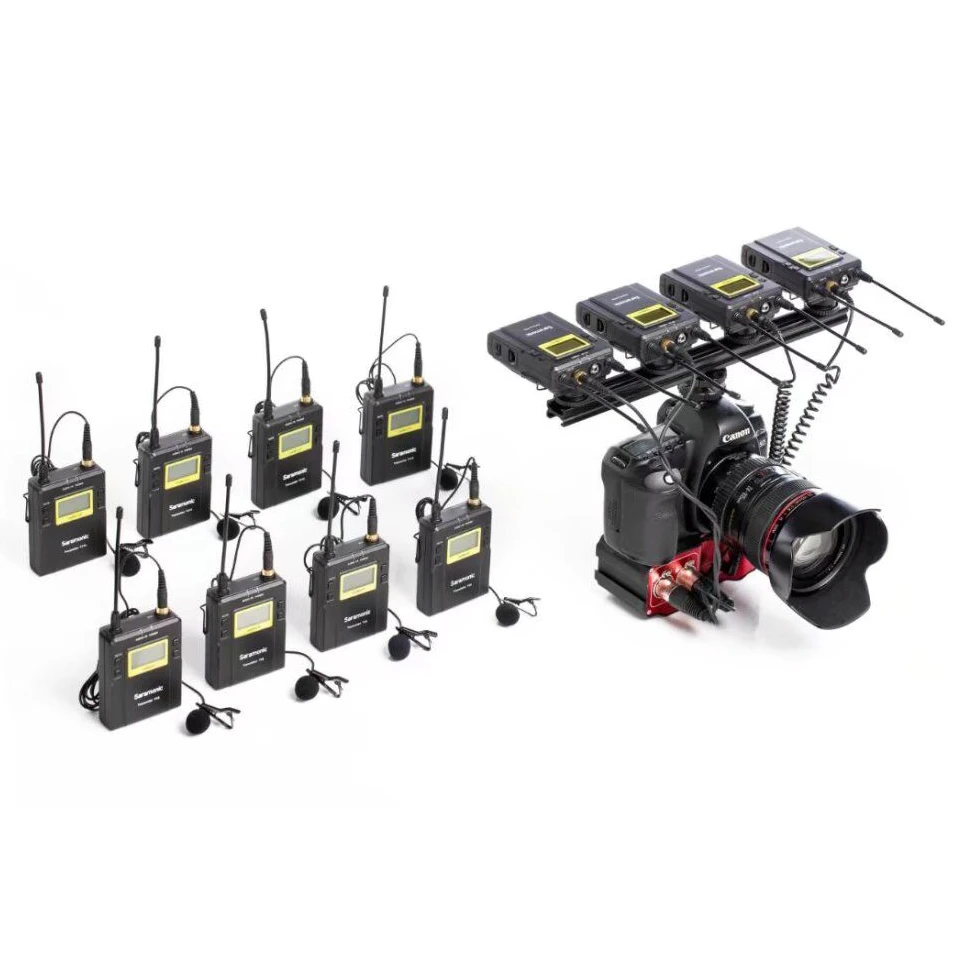 

Saramonic Wireless UHF Lav Microphone System with 8 Transmitters, 4 Receivers, and Audio Mixer for DSLR Camera Video Recording