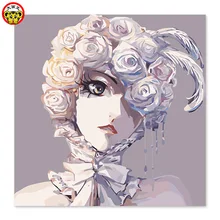 Картина по номерам художественная краска по номерам для костюма черного дьякона, парадное платье, свадебное платье из пряжи, кружева, нагрудники, DIY Цифровая живопись, drawin