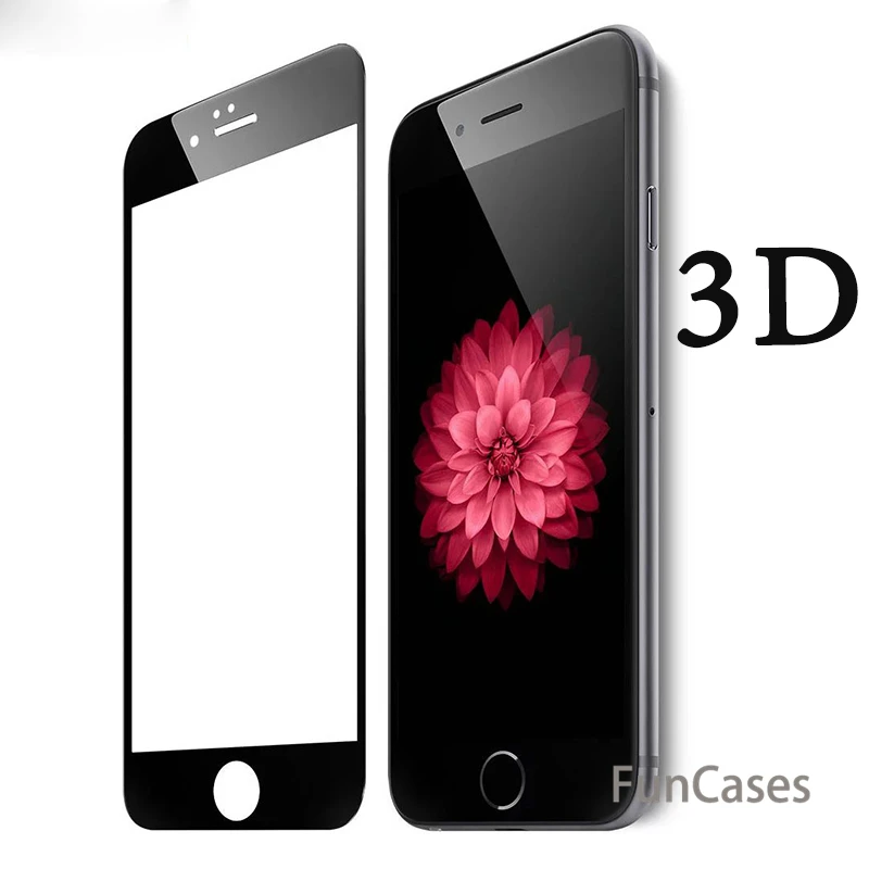 3D Закаленное стекло пленка для iPhone 7 Защита экрана Gorilla Защитное 6 6S X 8 Plus защита на