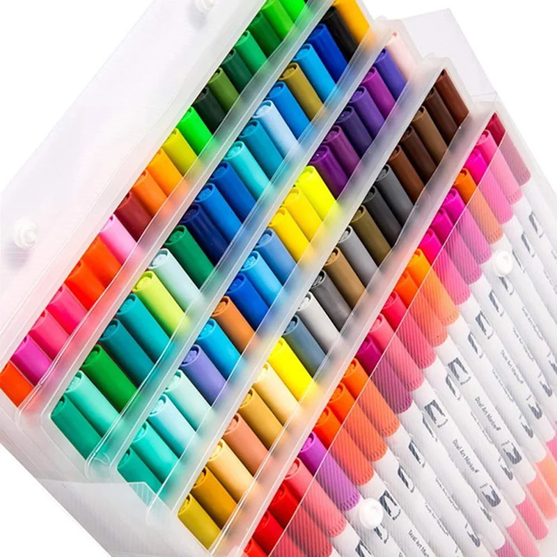 

12/24/36/48/72/100 Color Calligraphy Brush Pen Twin Marker Finecolour Brush Colouring Pens Art Markers Brush Pen