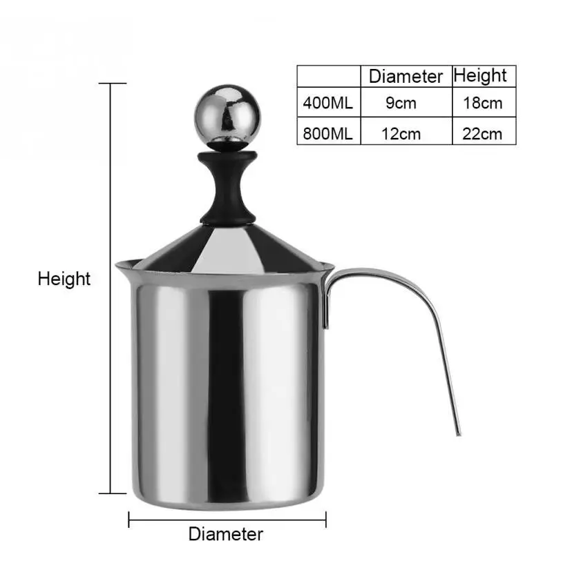 400 мл/80 мл пеновзбиватель для кофе из нержавеющей стали устройство для ручного взбивания молока капучино устройство для взбивания молока кофейная посуда