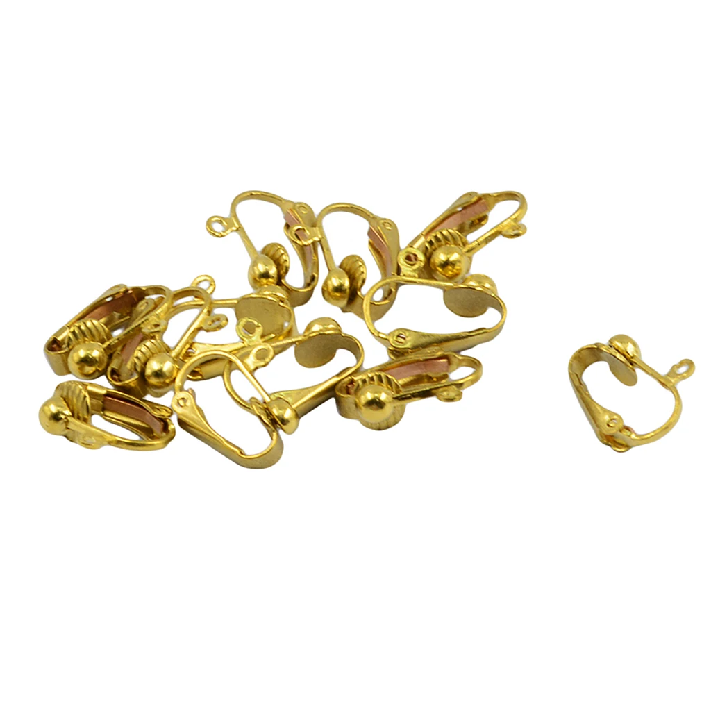 12x Gold Plated Clip On Earring Findings Converting From Standard Ear Wires