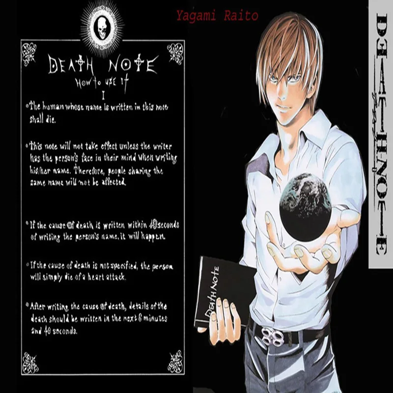 A4 Ryuk Death Note кожаный чехол для записной книжки Сверхъестественное Бог книга Япония Кира убийца светильник Yagami Raito плакат+ кулон ожерелье