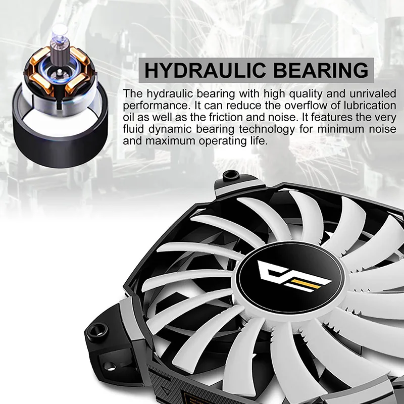 Billige DarkFlash ZR12 Dual Klinge PC Fan 120mm Stille Fall Lüfter Kühler PWM 4pin + 3pin für Computer Fall CPU Lüfter Kühler