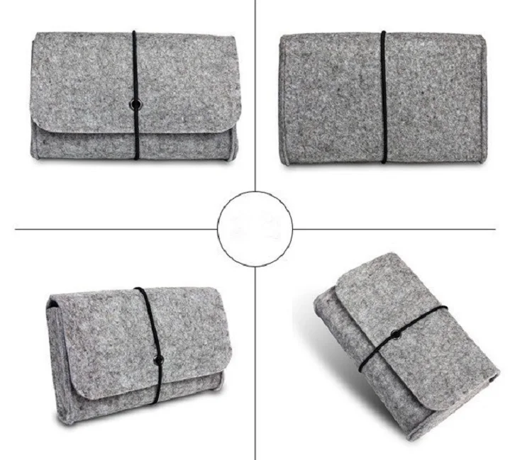 Wool Felt Coque for Macbook Dell HP Asus USB Charge Pouch Mouse Bag Pouch for Macbook Air Pro Retina 11 13 15 Mouse Charge Bag     (4)
