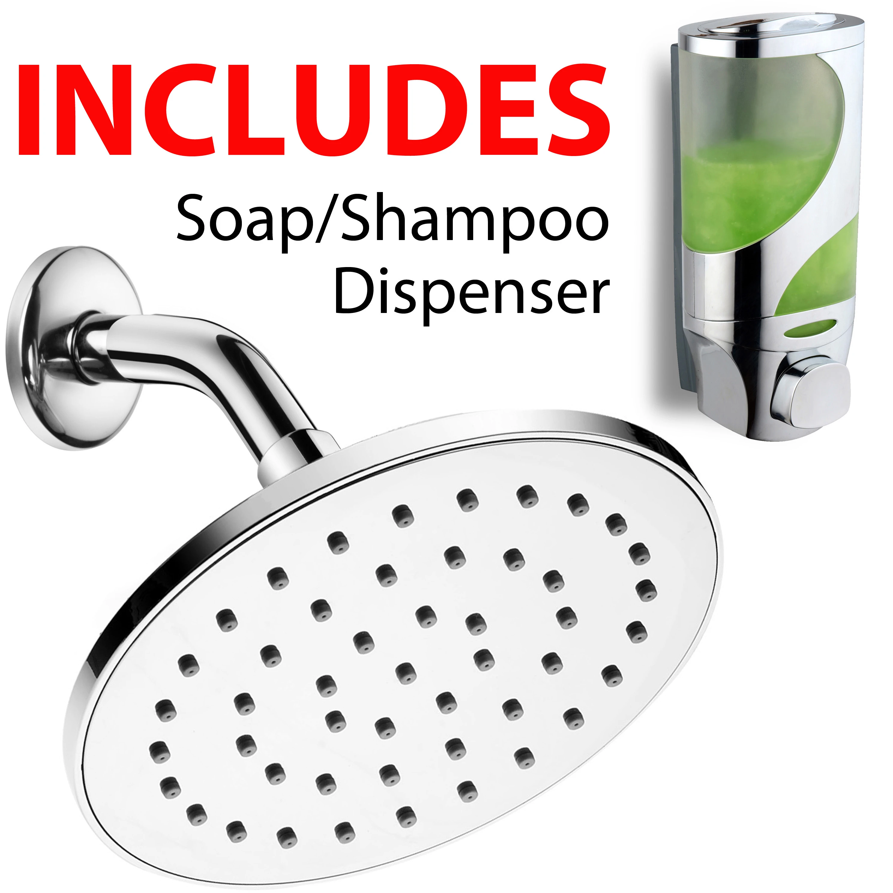 Hydroluxe 6 Inch High-Pressure Shower Head and FREE Soap Dispenser (4)