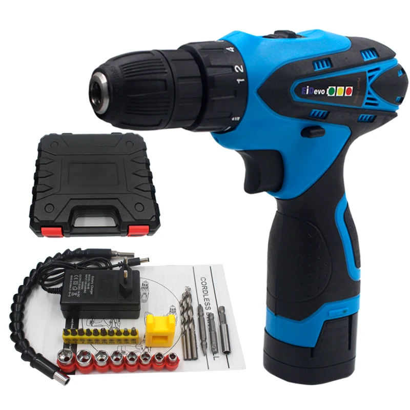 

EiDevo 16.8V Electric Cordless Drill Lithium-ion battery Flexible adapter Plastic box Hand Mini drill kit Cordless Screwdriver