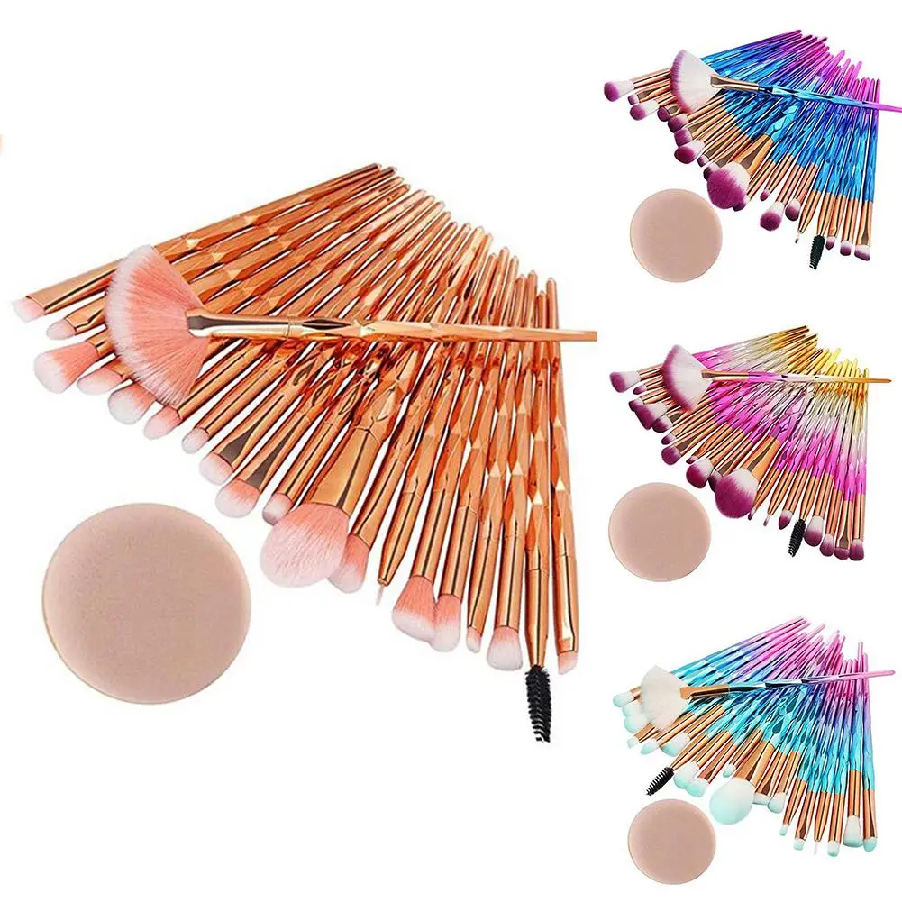 

20Pcs Color Block Makeup Brushes Loose Powder Blush Foundation Cosmetics Tools