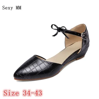 

Wedges Low High Heel Shoes Women D'Orsay Pumps Casual Low High Heels Wedge Ladies Shoes Plus Size 34 - 40 41 42 43