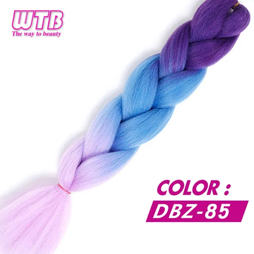 WTB волосы 100 г/упак. 24 дюйма длинные огромные синтетические косички волосы розовый синий фиолетовый Омбре африканские вязанные косички наращивание волос - Цвет: T1B/зеленый