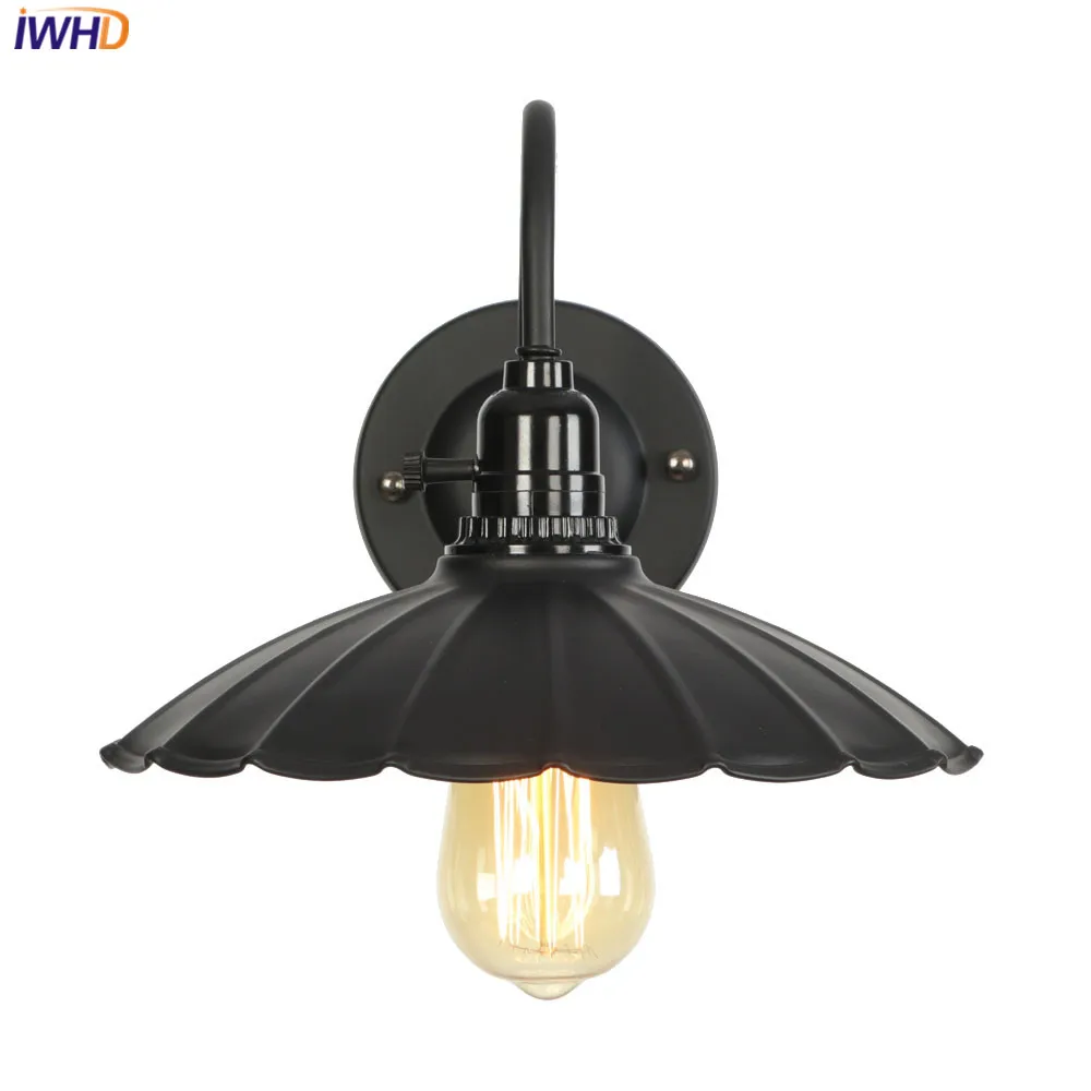 IWHD Nordic чердак светодиодный настенный светильник черный железный Ретро Wandlamp Винтаж промышленный светодиодный настенный светильник с