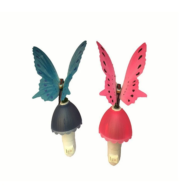 Creative Fiber Optic Colorful Butterfly Changeable LED Night Light Lamp for Children Kid Girl Wall Lights Novelty Night Light (4)