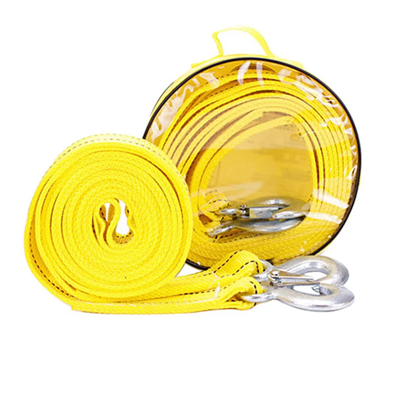 

1pc Heavy Duty Towing Rope 4 Meters 5 Tons Capacity with Alloy Steel Hooks for Pulling Cars CSL2018