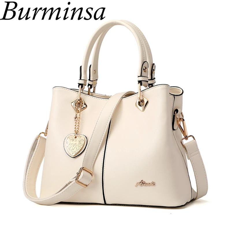 

Burminsa Metal Buckle Women Handbags Large Capacity Ladies Shoulder Messenger Bags High Quality Tote Bags Summer 2019 Beige Blue