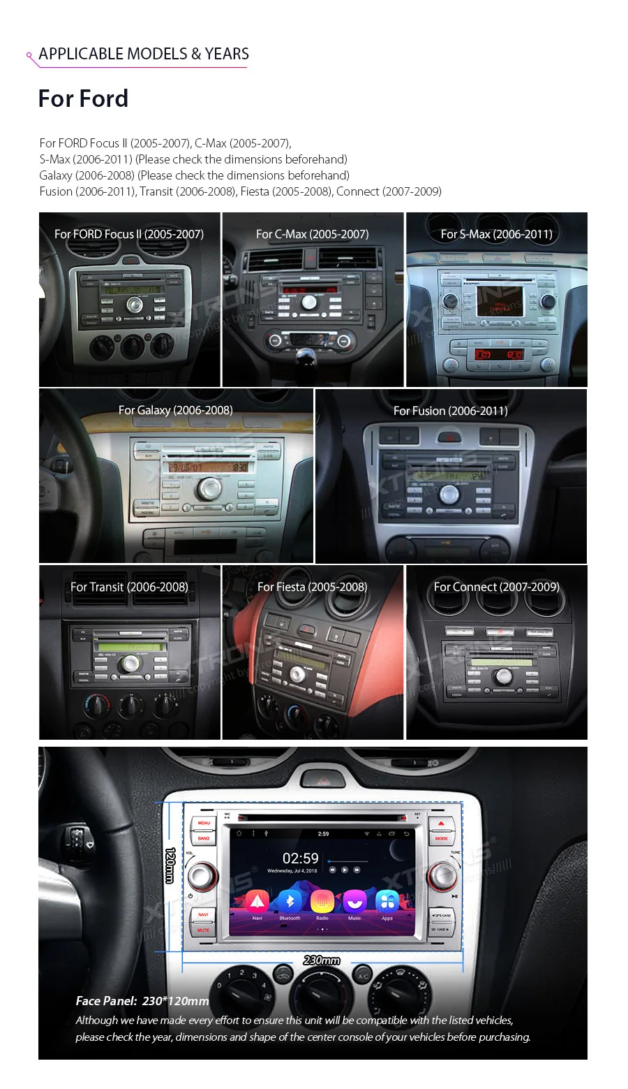 Discount XTRONS 7" Android 8.1 Octa Core Car Stereo DVD Player Radio GPS Navigation for FORD Focus II C-Max 2005 2006 2007 Fusion Transit 1