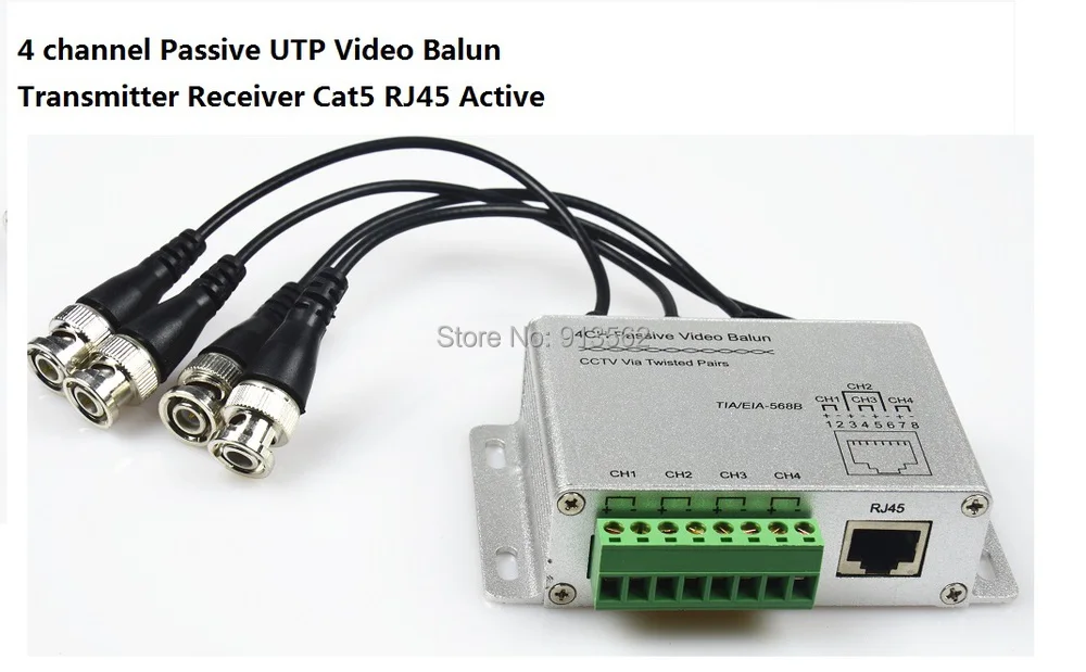 CCTV 4 канальный пассивный передатчик видео трансформатор из BNC Женский на UTP Rj45 Cat5