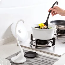 Творческий Лебедь с лотком может быть вертикальная ложка PP материал многоцелевой кухонная посуда ложка с длинной ручкой ложка