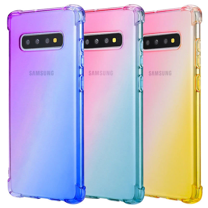 

Gradient Slim Air Cushion Soft TPU Case For Samsung Galaxy S10 E S9 S8 Plus Note 10 10+ 9 8 Anti-Scratch Shockproof Rubber Cover