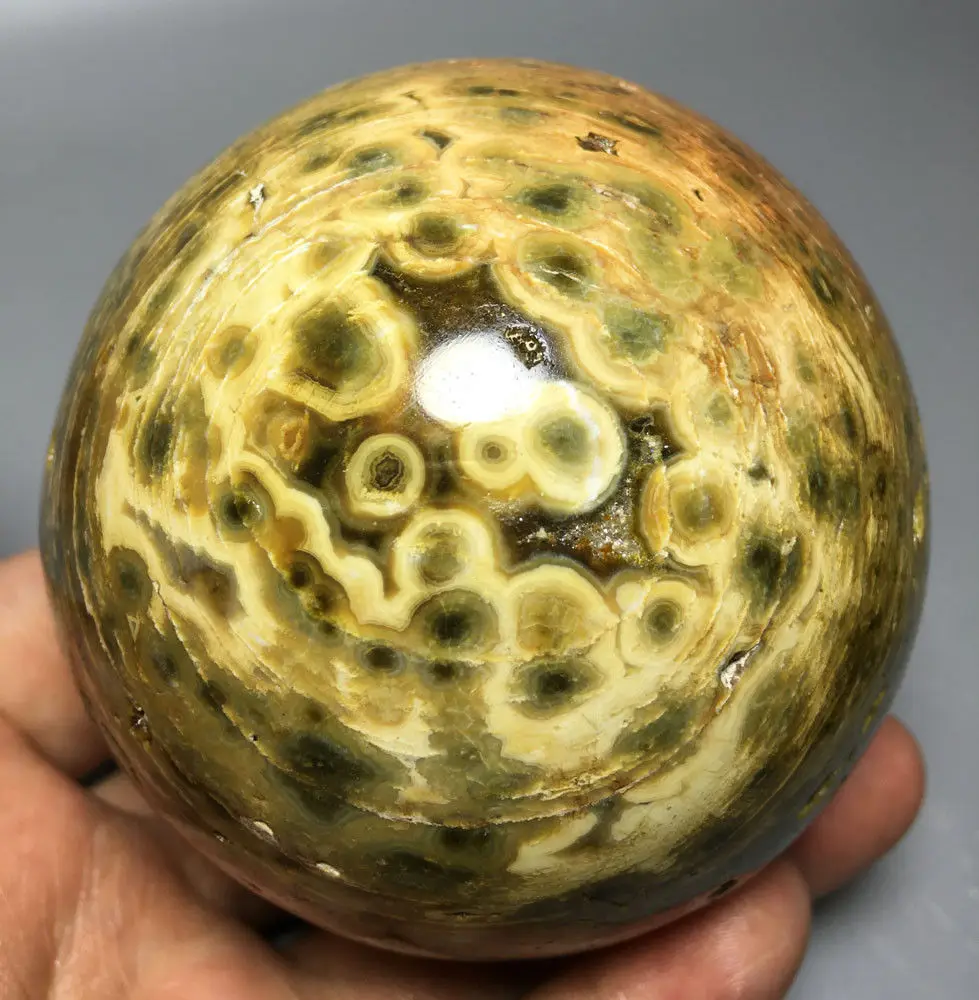 

698g RARE NATURAL OCEAN JASPER QUARTZ CRYSTAL sphere BALL HEALING graduation gifts
