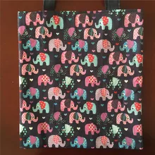 YILE 2 двухслойный хлопковый холст Экологичная для шоппинга с ручкой сумки из натуральной кожи с принтом Цвет слон с подкладкой 526 г