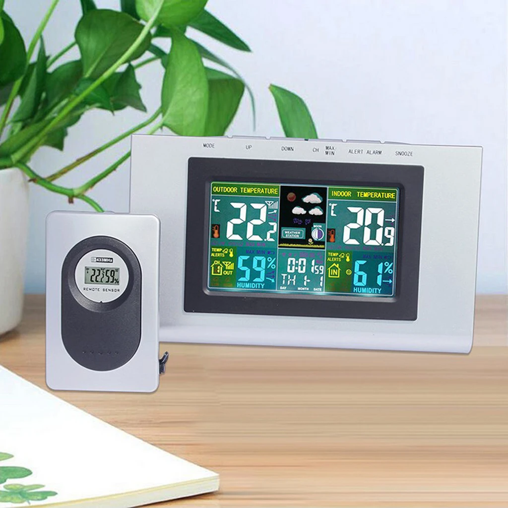 Indoor Outdoor Digital Wireless Weather Station Thermometer Temperature