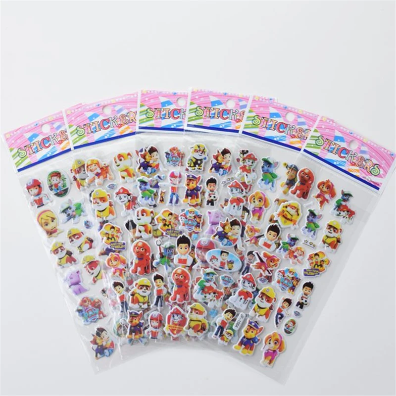 Paw Patrol Dog Sticker toy 6pcs/set Patrulla Canina Harmless Ryder Skye Everest Action Figures Paste Toy Kids Children Toy Gifts
