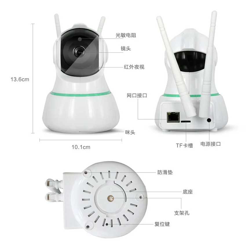 Домашняя ip камера безопасности Wi Fi 1080 P 720 Беспроводная сетевая кабель для камеры