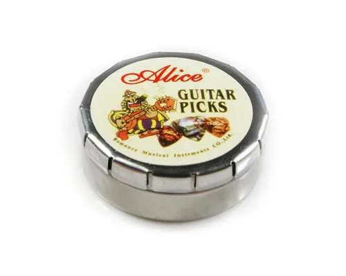 12 шт. тонкие и средние разноцветные целлулоидные медиаторы для акустической гитары в милой мини металлической жестяной коробке-Alice A011C