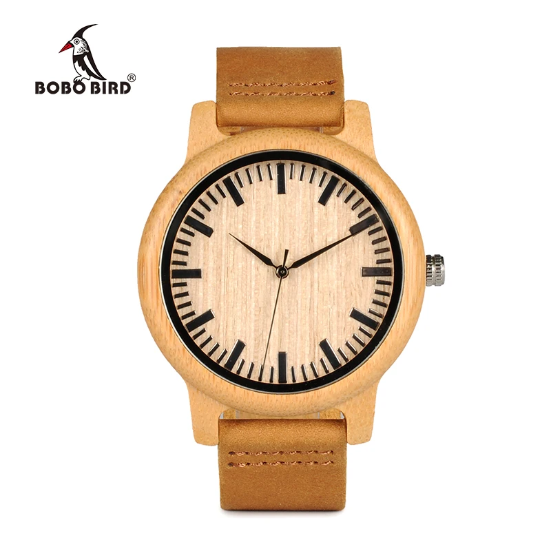 BOBO BIRD Bamboo Watches for Men and Women Relogio Masculino Quartz Wristwatches Ideal Gifts C-A16 Drop Shipping
