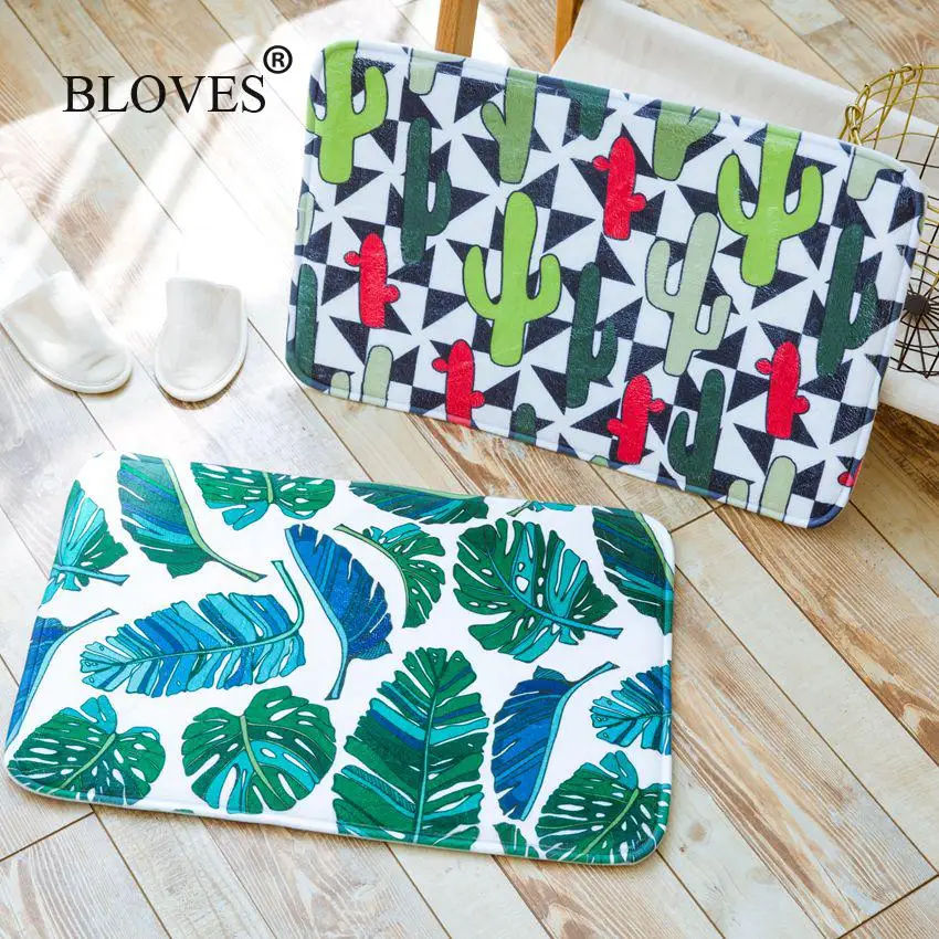 Geometric Cactus Floor Mat For Bathroom Alfombras Stair Mats French Velvet Living Room Carpet Green Palm Leafkitchen Yoga Mat Geometric Cactus Floor Mat For Bathroom Alfombras Stair Mats French Velvet Living Room Carpet Green Palm Leafkitchen Yoga Mat