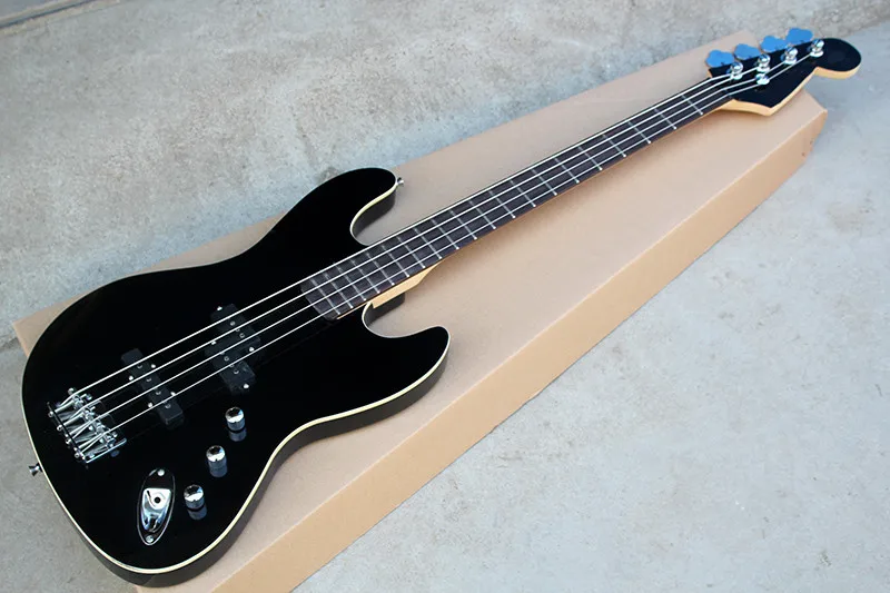 

Factory custom 4 strings black body Electric Bass Guitar with body binding,chrome hardware,can be customized