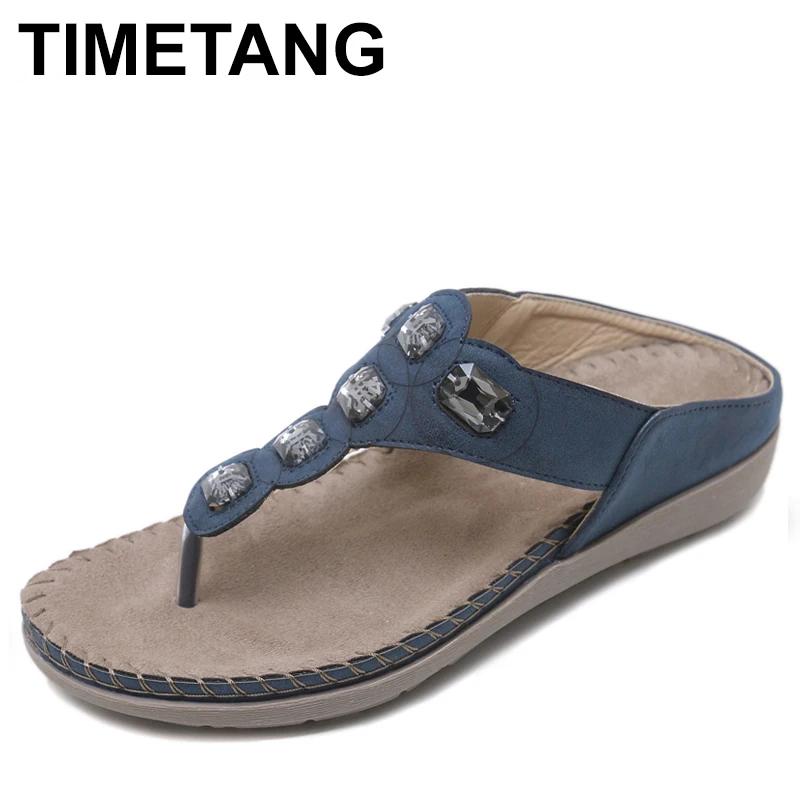 TIMETANG женская обувь удобные пляжные шлепанцы Сезон лето Модные босоножки на